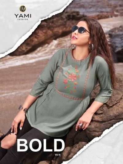 Bold Vol 6 By Yami Fancy Embroidered Short Top collection